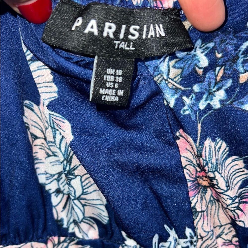 Parisian Works Pink and Blue Maxi Sundress Sleeveless Size 6 Tall US - Picture 2 of 9